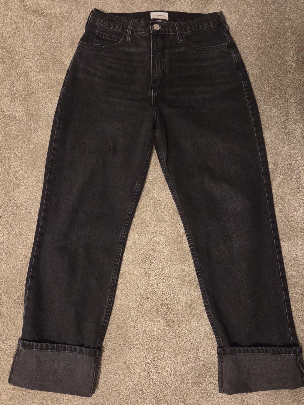 Frame Denim Le High 'N' Tight Straight Cuffed Women's Sz 28 Inkwell Jeans